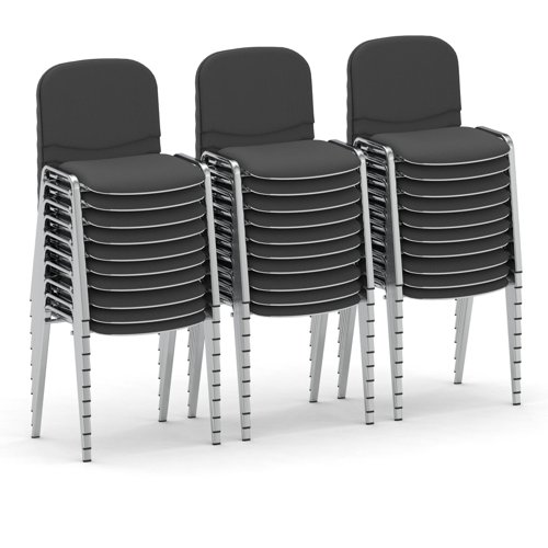 ISO Stacking Chair Charcoal Fabric Chrome Frame (Bundle of 30)