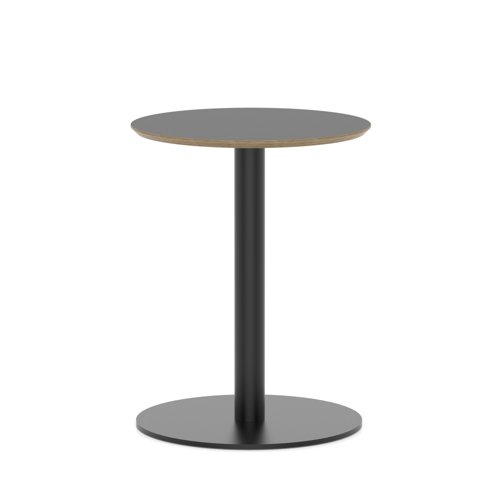 Brixworth 600mm Round Coffee Table Black Top Black Leg Disc Base Medium