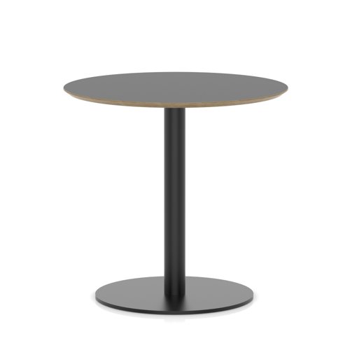 Brixworth 800mm Round Coffee Table Black Top Black Leg Disc Base Medium