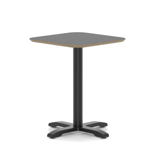 Brixworth 600mm Square Coffee Table Black Top Black Leg Cross Base Medium