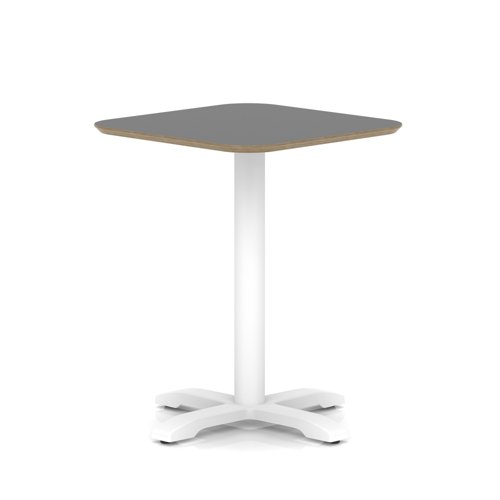 Brixworth 600mm Square Coffee Table Black Top White Leg Cross Base Medium