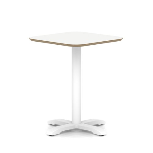 Brixworth 600mm Square Coffee Table White Top White Leg Cross Base Medium