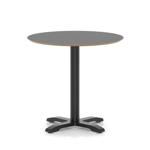 Brixworth 800mm Round Coffee Table Black Top Black Leg Cross Base Medium