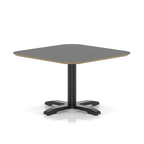 Brixworth 800mm Square Coffee Table Black Top Black Leg Cross Base Low