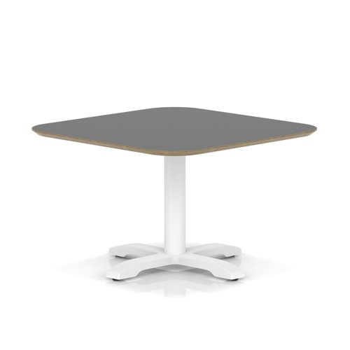 Brixworth 800mm Square Coffee Table Black Top White Leg Cross Base Low