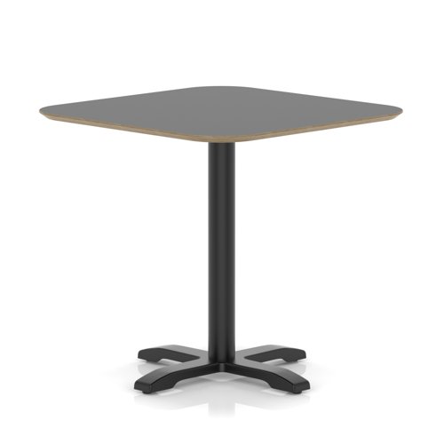 Brixworth 800mm Square Coffee Table Black Top Black Leg Cross Base Medium