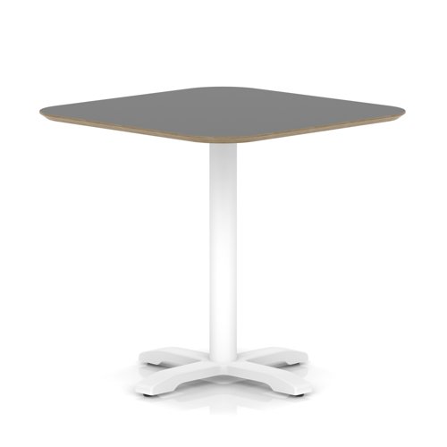 Brixworth 800mm Square Coffee Table Black Top White Leg Cross Base Medium