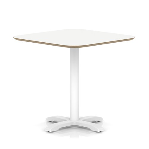Brixworth 800mm Square Coffee Table White Top White Leg Cross Base Medium