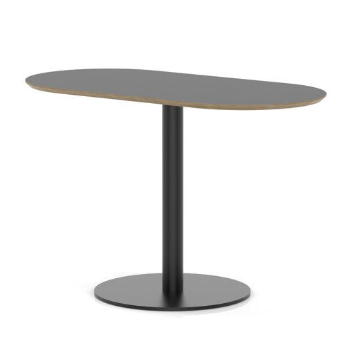 Brixworth 1200mm Oblong Coffee Table Black Top Black Leg Disc Base Medium