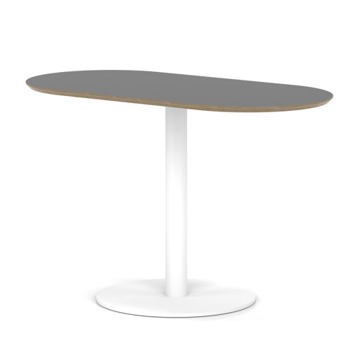 Brixworth 1200mm Oblong Coffee Table Black Top White Leg Disc Base Medium