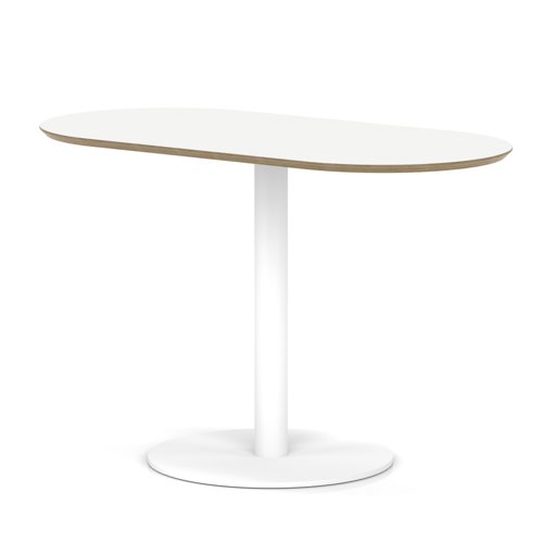Brixworth 1200mm Oblong Coffee Table White Top White Leg Disc Base Medium