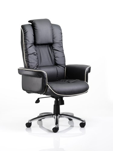 Chelsea Executive Chair Black Bonded Leather With Arms