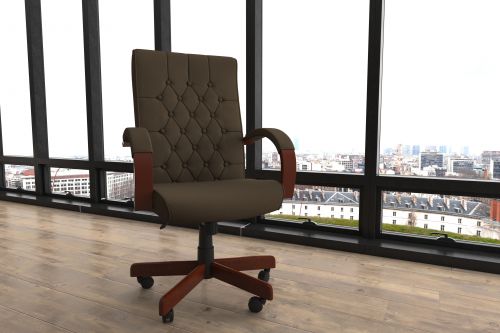 82125DY - Chesterfield Executive Chair Brown Leather EX000003