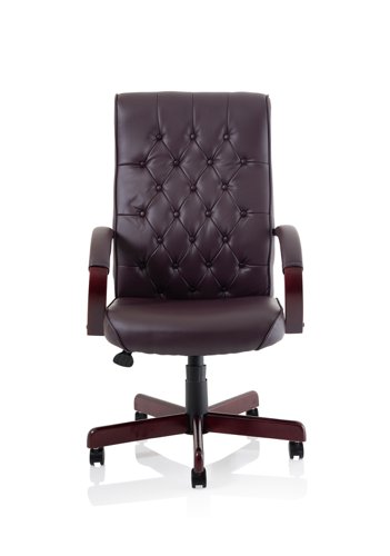 Chesterfield Executive Chair Burgundy Leather With Arms
