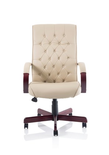 EX000005 Chesterfield Executive Chair Cream Leather With Arms