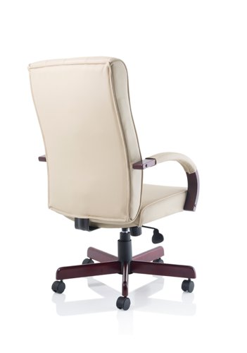 Chesterfield Executive Chair Cream Leather With Arms