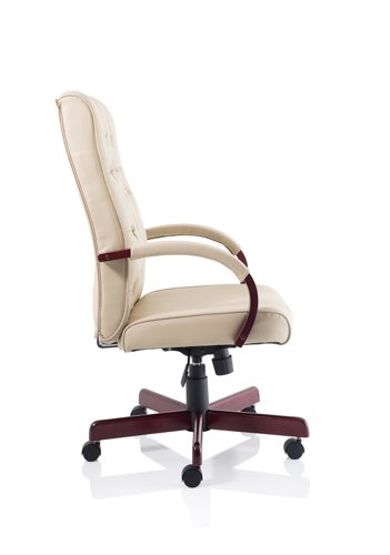 Chesterfield Executive Chair Cream Leather With Arms | EX000005 | Dynamic