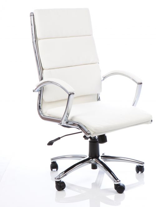 Classic Executive Chair High Back White With Arms 