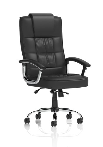 Moore Deluxe Executive Leather Chair Black with Arms EX000045 Dynamic