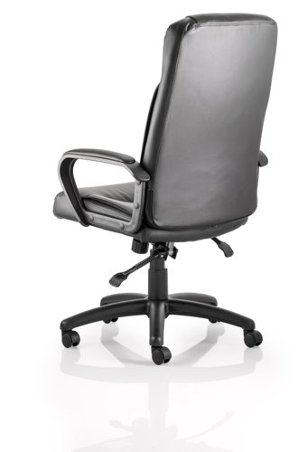 EX000052 Plaza Executive Chair Black Soft Bonded Leather With Arms