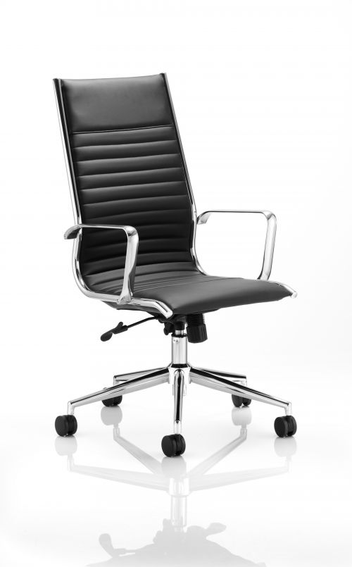 Ritz Executive High Back Chair Black Bonded Leather With Arms