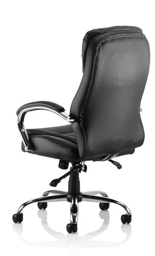 EX000061 Rocky Executive Chair Black Leather High Back With Arms