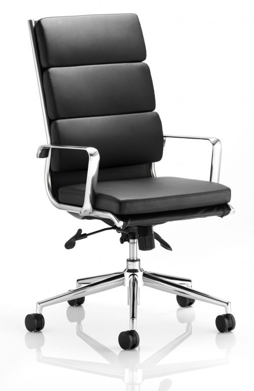 Savoy Executive High Back Chair Black Bonded Leather With Arms