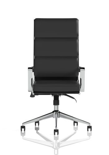 EX000067 Savoy Executive High Back Chair Black Soft Bonded Leather With Arms