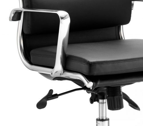Savoy Executive Medium Back Chair Black Bonded Leather With Arms