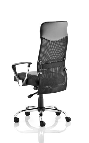 Vegas Executive Chair Black Leather Seat Black Mesh Back Leather Headrest With Arms EX000074