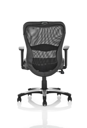 EX000075 Victor II Executive Chair Black Leather Black Mesh With Arms