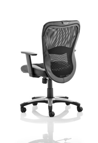 EX000075 Victor II Executive Chair Black Leather Black Mesh With Arms