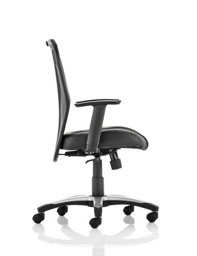 Victor II Executive Chair Black Leather Black Mesh With Arms