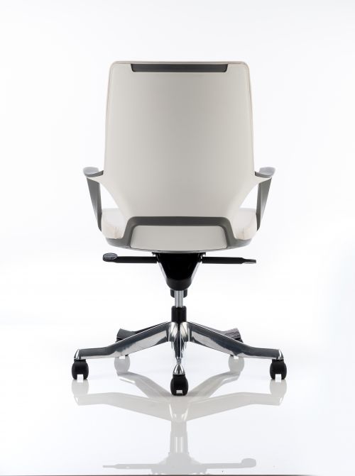 Xenon Executive Medium Back Chair White Shell White Leather With Headrest EX000099