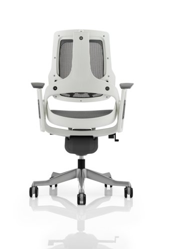 EX000111 Zure Executive Chair White Shell Charcoal Mesh With Arms