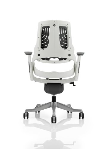 Zure Executive Chair White Shell Elastomer Gel Grey With Arms