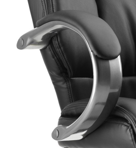 Galloway Executive Chair Black Leather With Arms