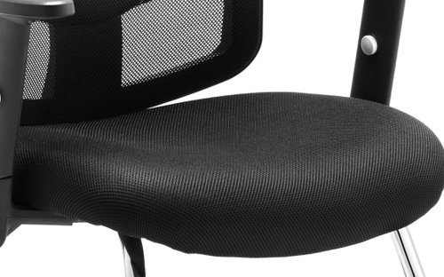 60407DY | The vast and versatile Portland chair range is further extended with a choice of quality static seating. They are equipped with arms, chrome undercarriage and airmesh seat upholstery. This complementing range is suitable for the conference and visitor environments. 