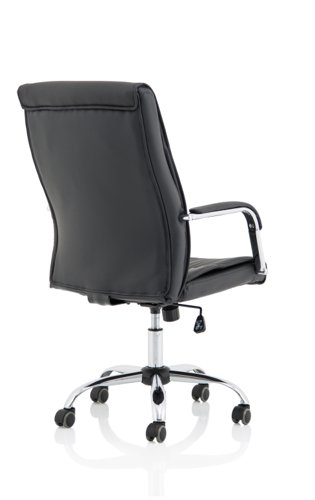 Carter Black Luxury Faux Leather Chair With Arms