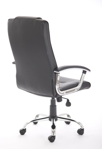 EX000163 Thrift Executive Chair Black Bonded Leather With Padded Arms