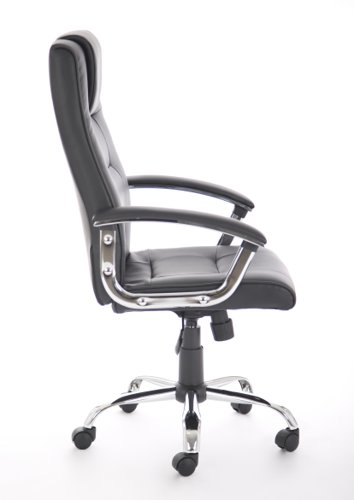 Thrift Executive Chair Black Soft Bonded Leather With Padded Arms