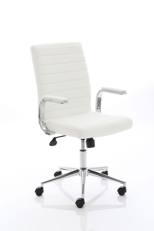Ezra Executive White Leather Chair  | County Office Supplies