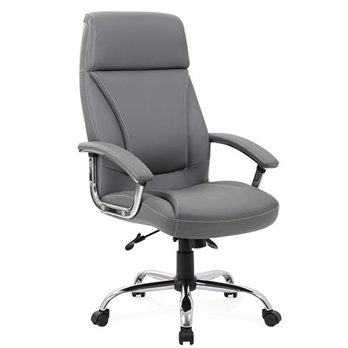 Kansas Grey Faux Leather Chair