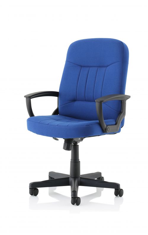 Hague Royal Blue Fabric Executive Chair With Fixed Arms