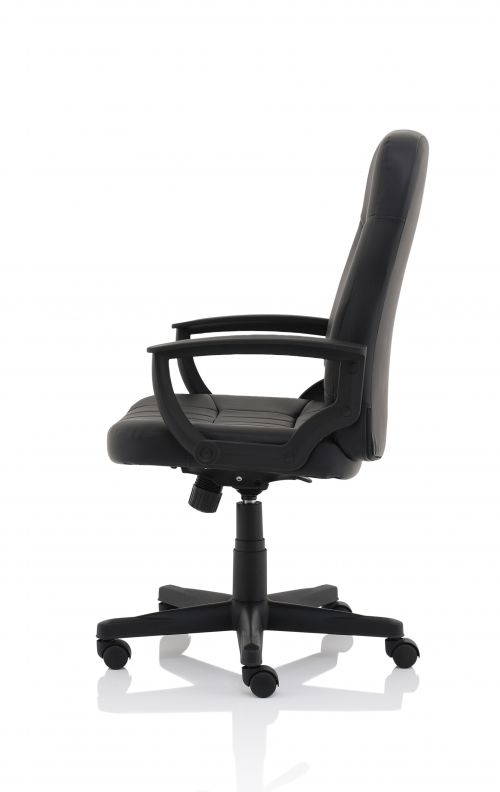 Hague Executive Leather Chair Black with Fixed Arms EX000202
