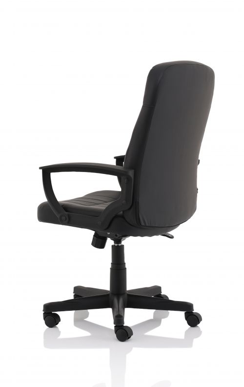 Hague Executive Leather Chair Black with Fixed Arms EX000202