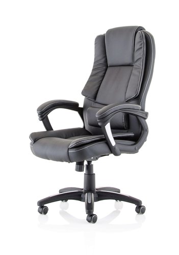 EX000250 Dakota High Back Black Leather Look Chair