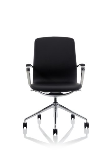 Lucia Medium Back Executive Office Chair Vegan Leather Upholstery Black - EX000259