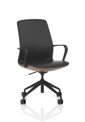 Mara Black PU Wood Shell Executive Office Chair