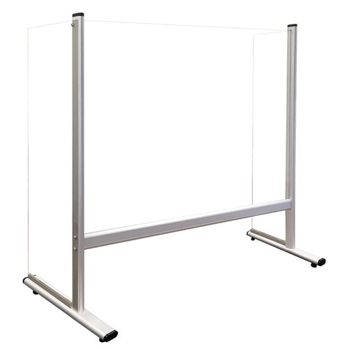 Counter and Desk Protection Screen with side panels, acrylic glass, 60 x 65 cm